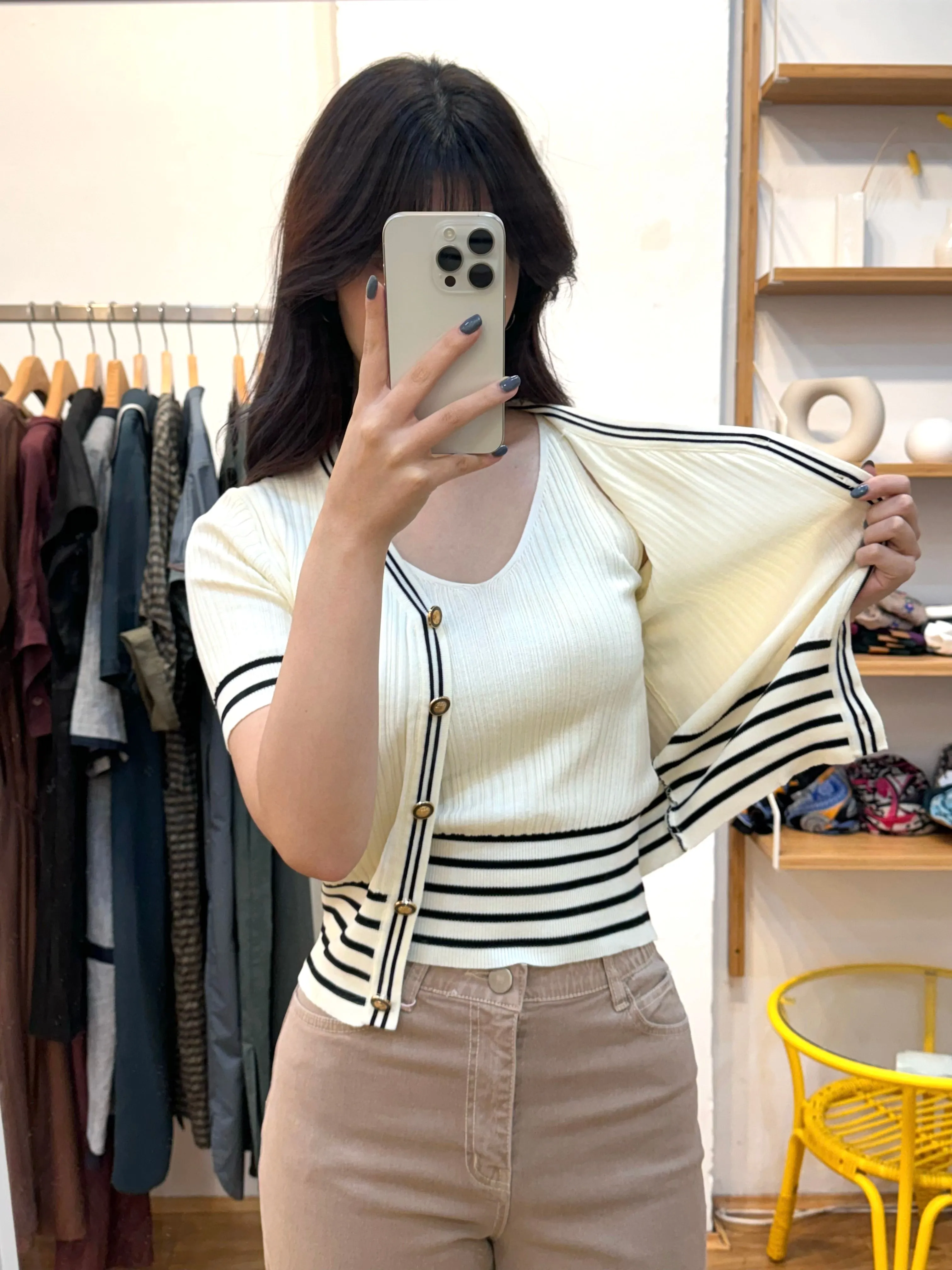 Stripe Tank Top   Cardigan Sets 4 colours