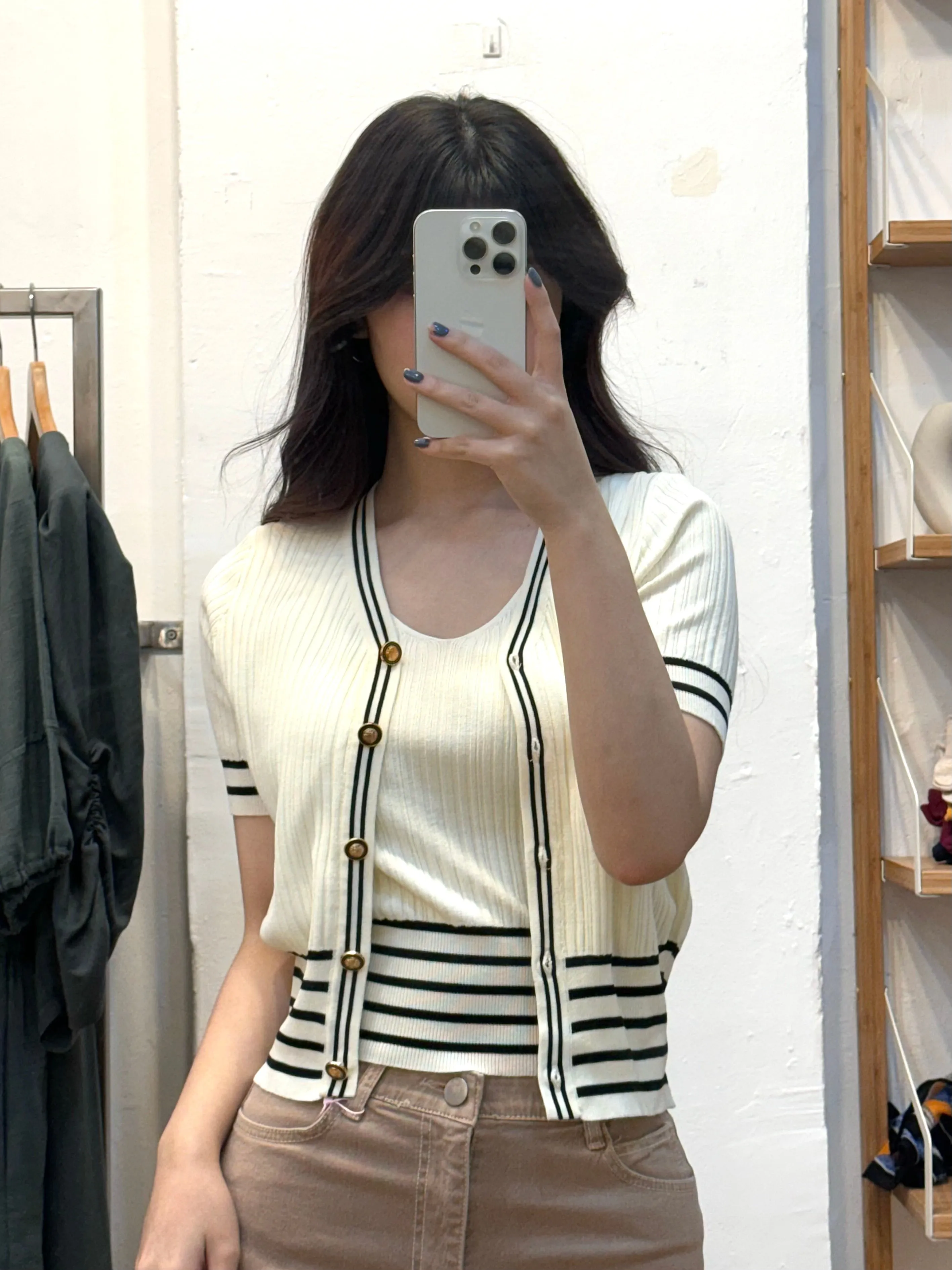 Stripe Tank Top   Cardigan Sets 4 colours