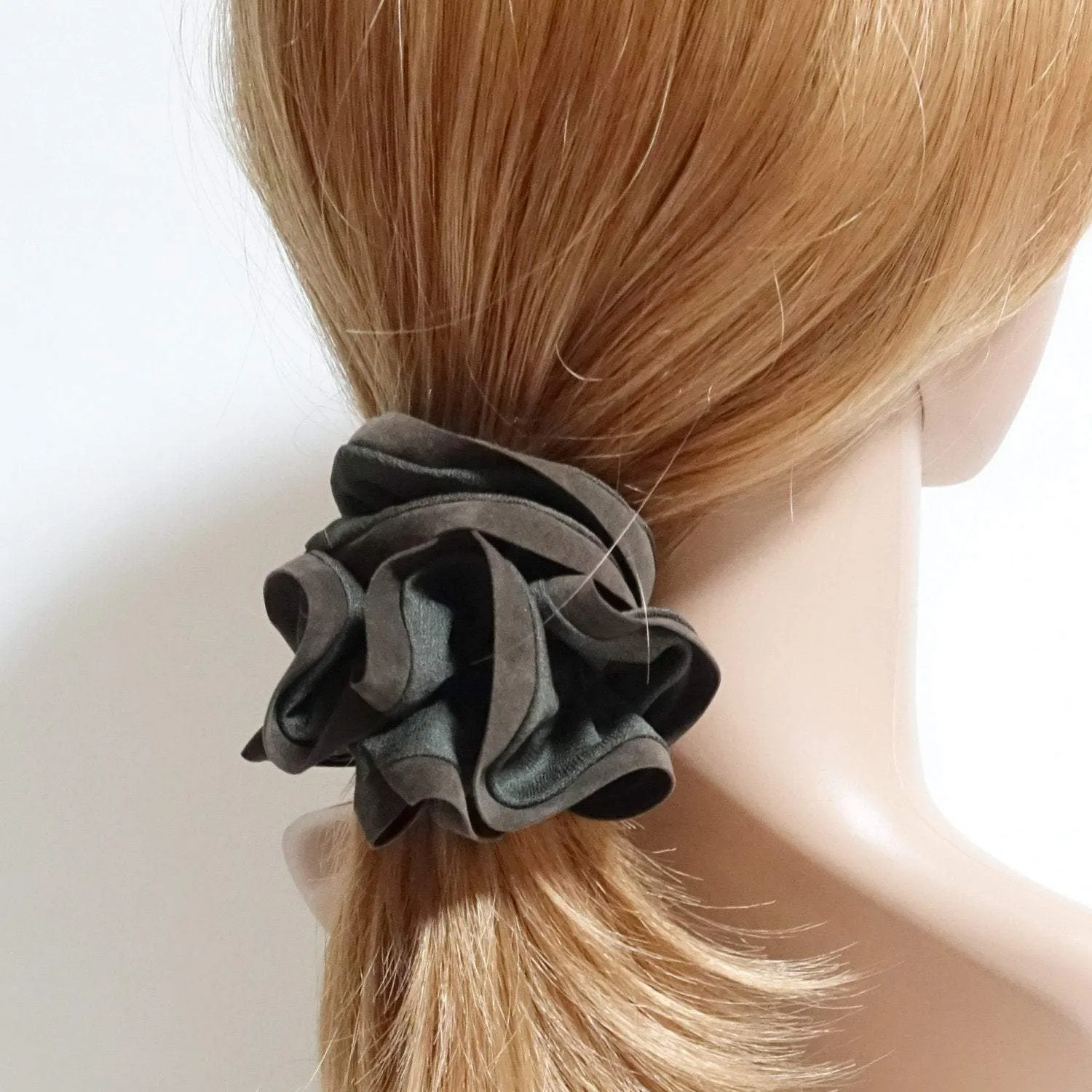 suede trim scrunchies Fall Winter fashion hair tie women hair accessory