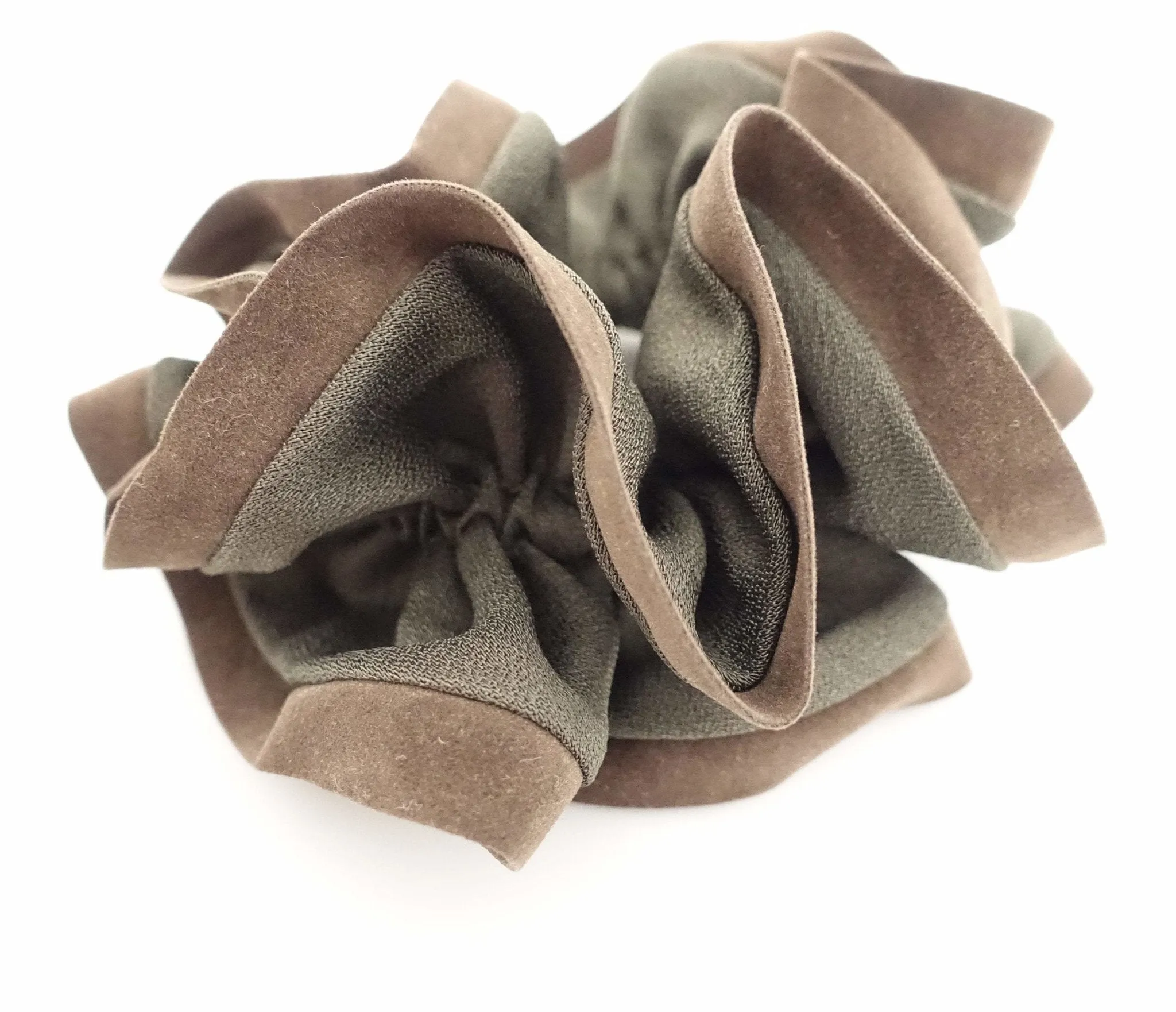 suede trim scrunchies Fall Winter fashion hair tie women hair accessory