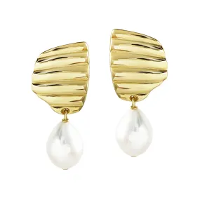 Sunray Pearl Studs - Gold