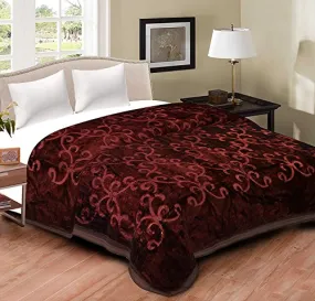 SVT Polyester Double Bed Blankets (Coffee)