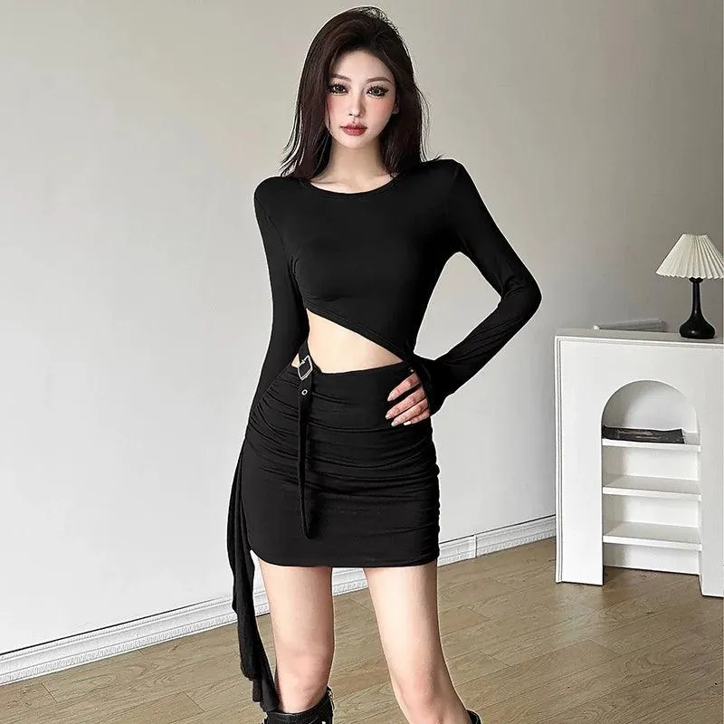 Sylcue Winter Fashion: Chic Waist Cut Slim Dress