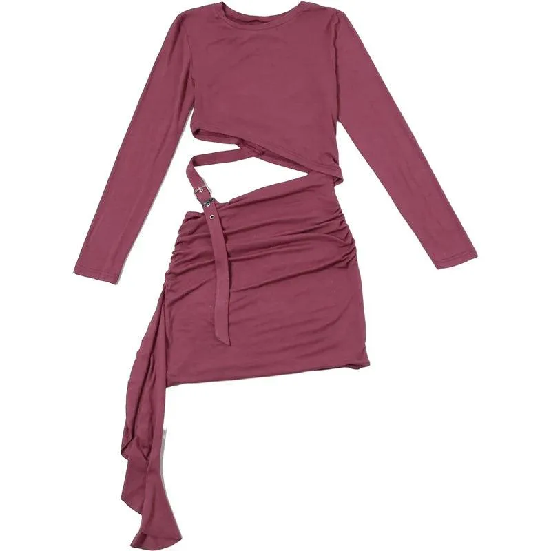 Sylcue Winter Fashion: Chic Waist Cut Slim Dress