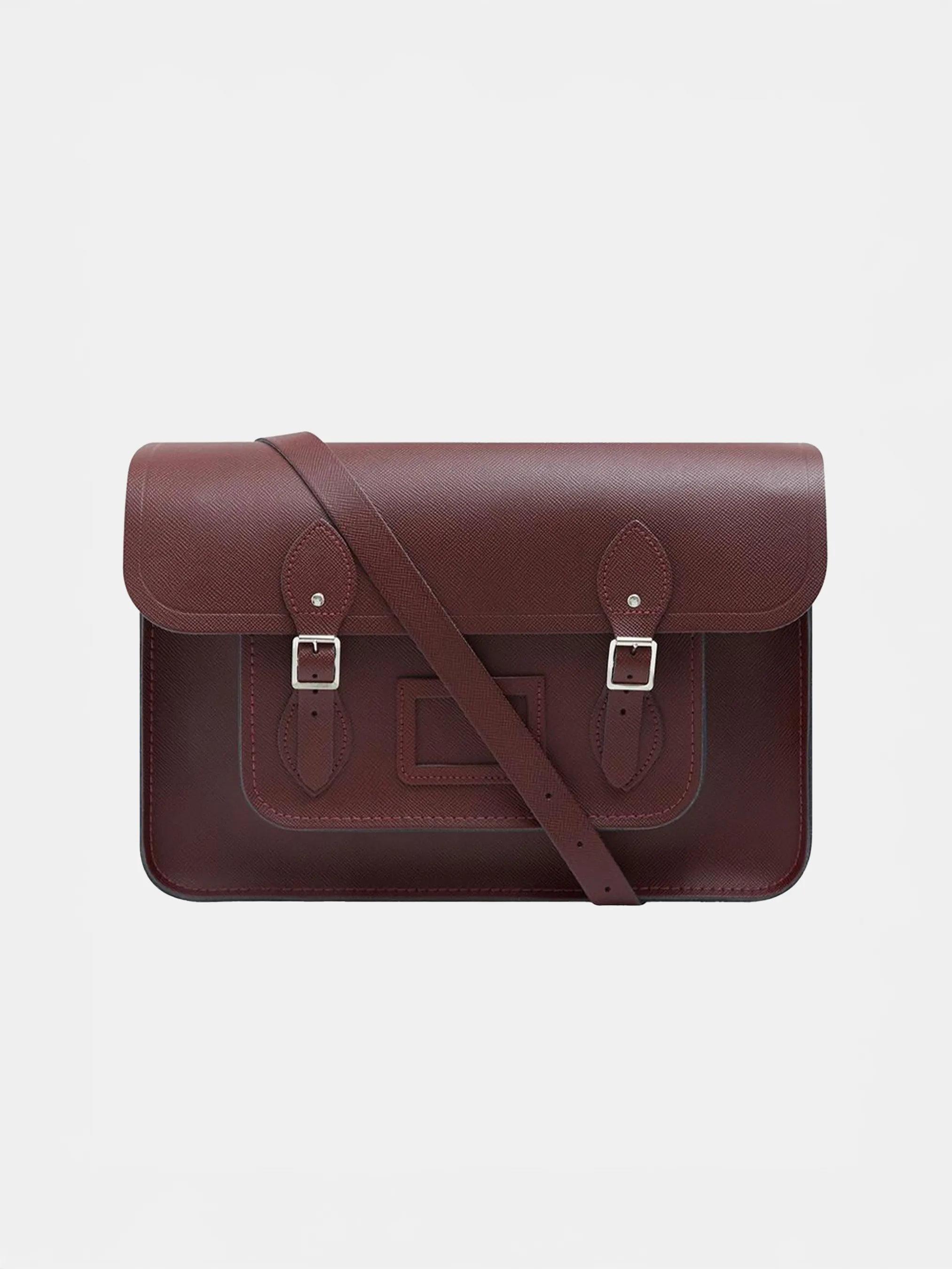 The 15 Inch Satchel - Oxblood Saffiano