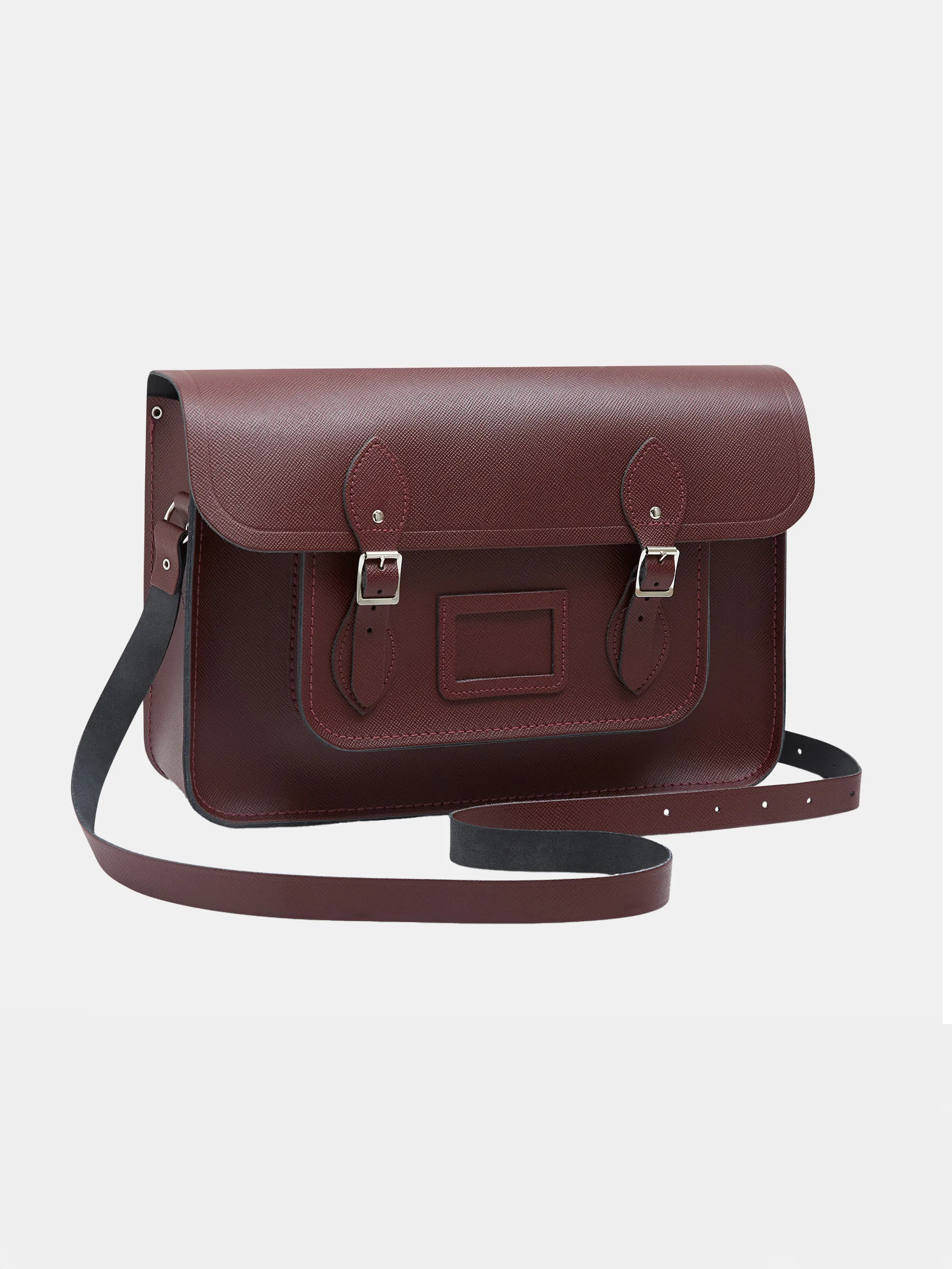 The 15 Inch Satchel - Oxblood Saffiano