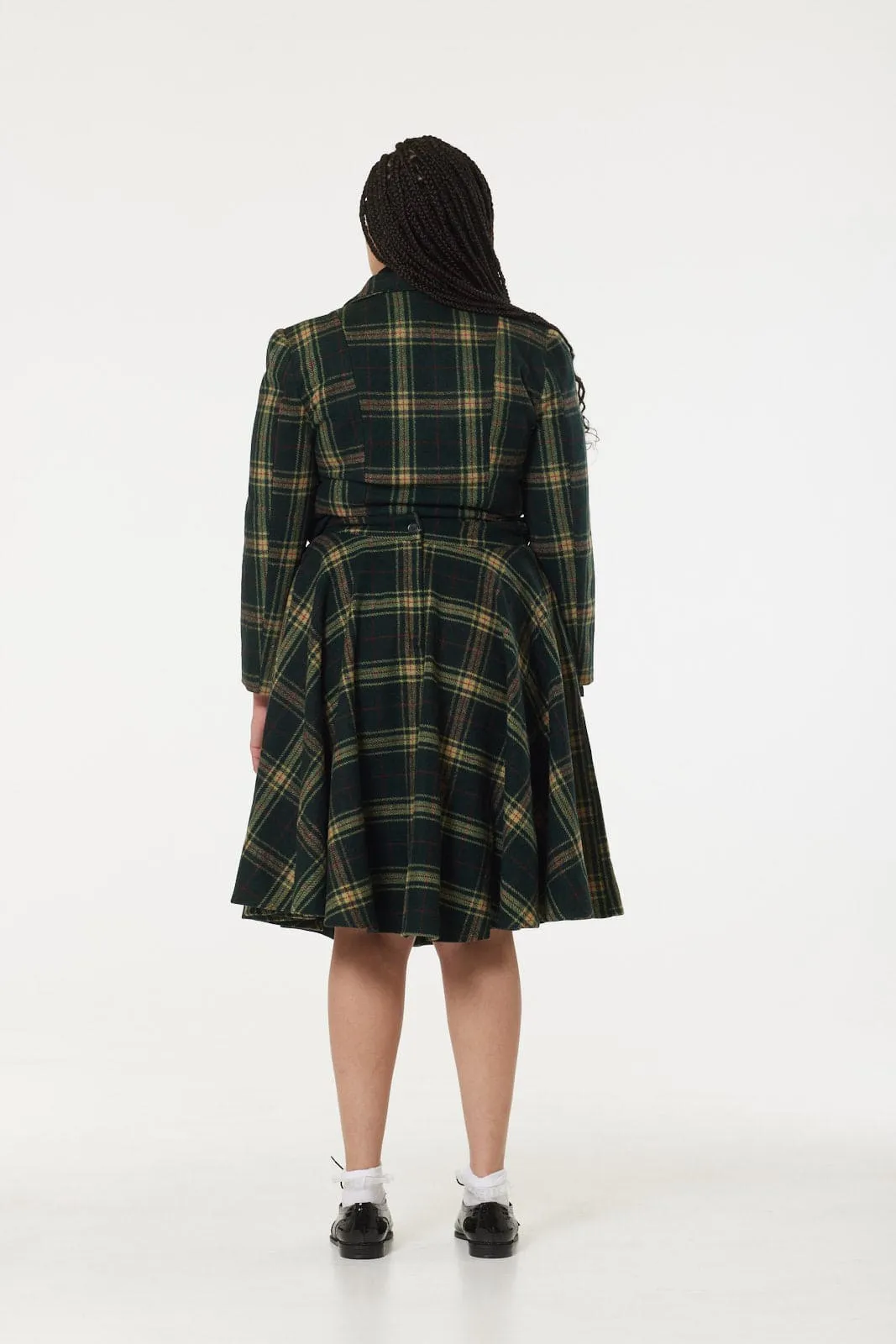 Timeless London Green Check Woollen Cropped Jacket