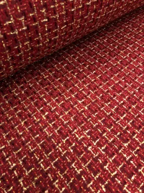 Tweed Bouclé Metallic - Classic Velvet Red