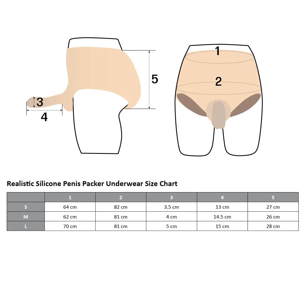 Ultra-Realistic Silicone Penis Packer Underwear - Large