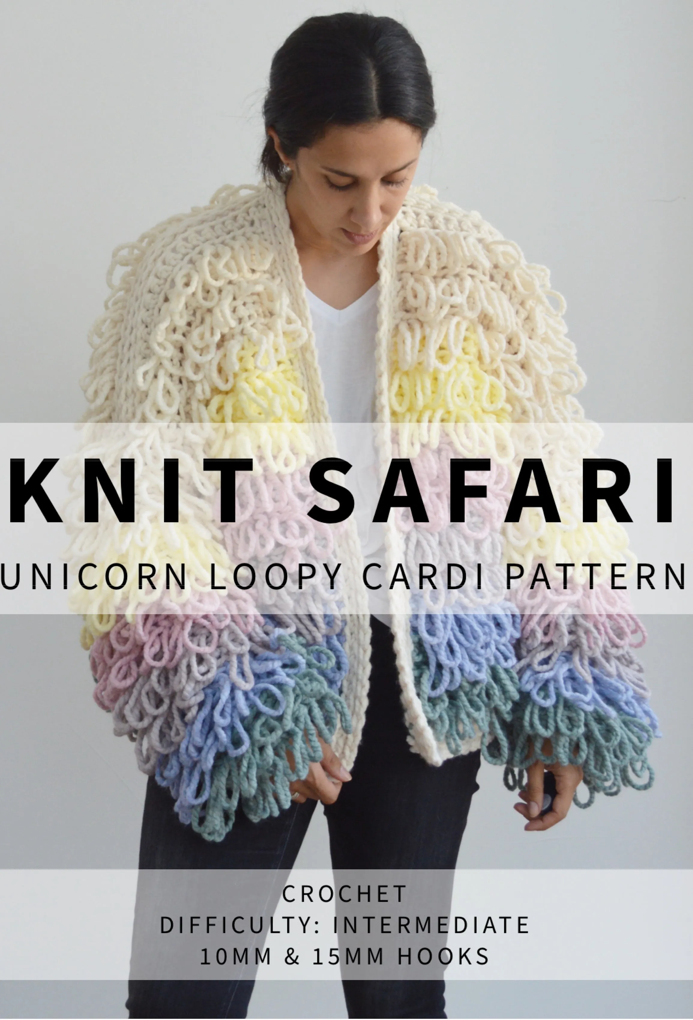 Unicorn Loopy Cardi - Downloadable Chunky Crochet Pattern