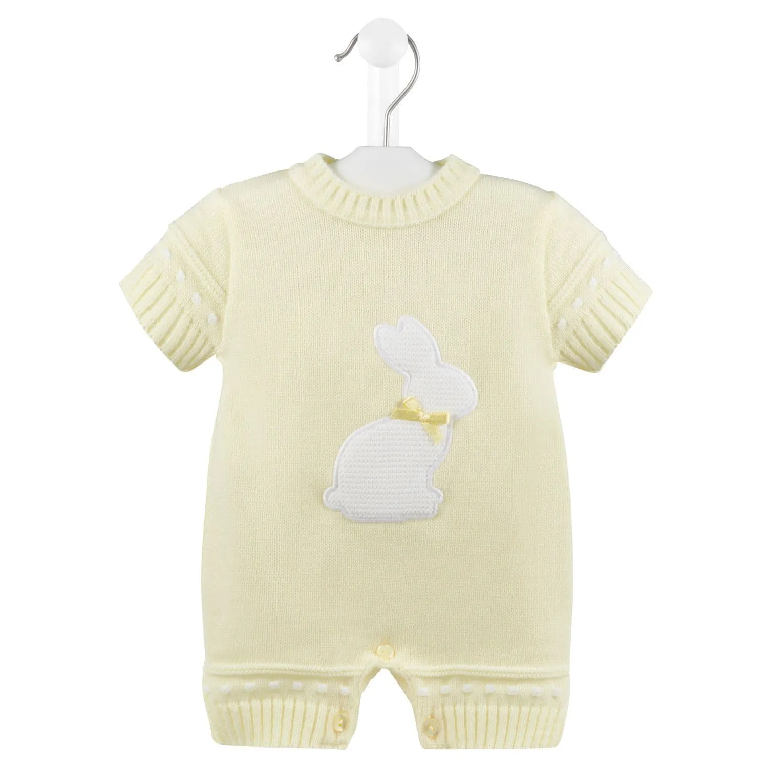 Unisex Yellow Bunny Knitted Romper