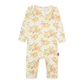 Vintage Floral Bamboo Stretch LS Romper