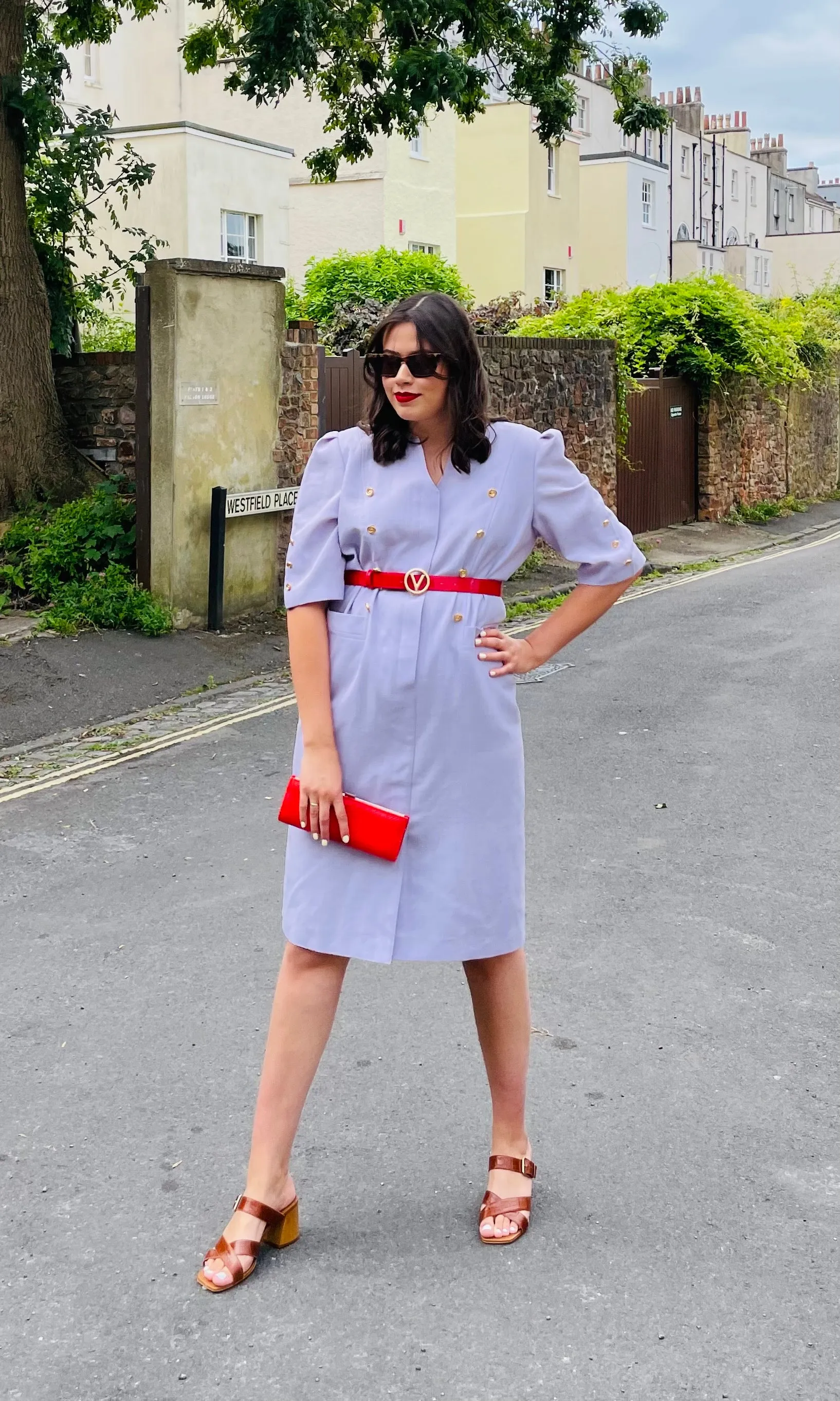 Vintage Lilac Midi Dress