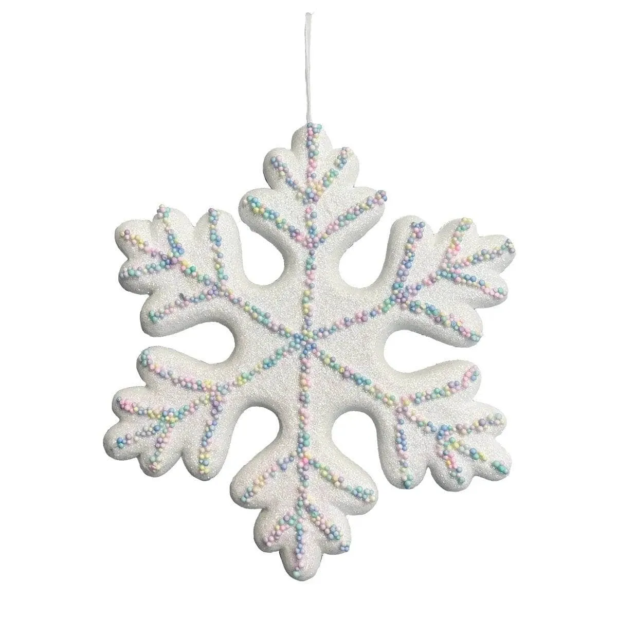 White Candy Snowflake Christmas Decoration - 24cm