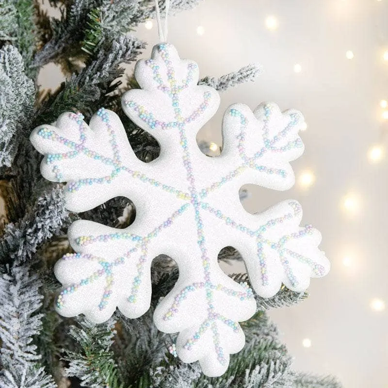 White Candy Snowflake Christmas Decoration - 24cm