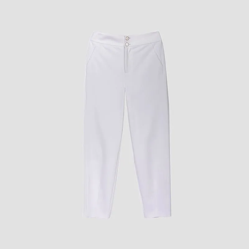 White High Waist Tapered Pants