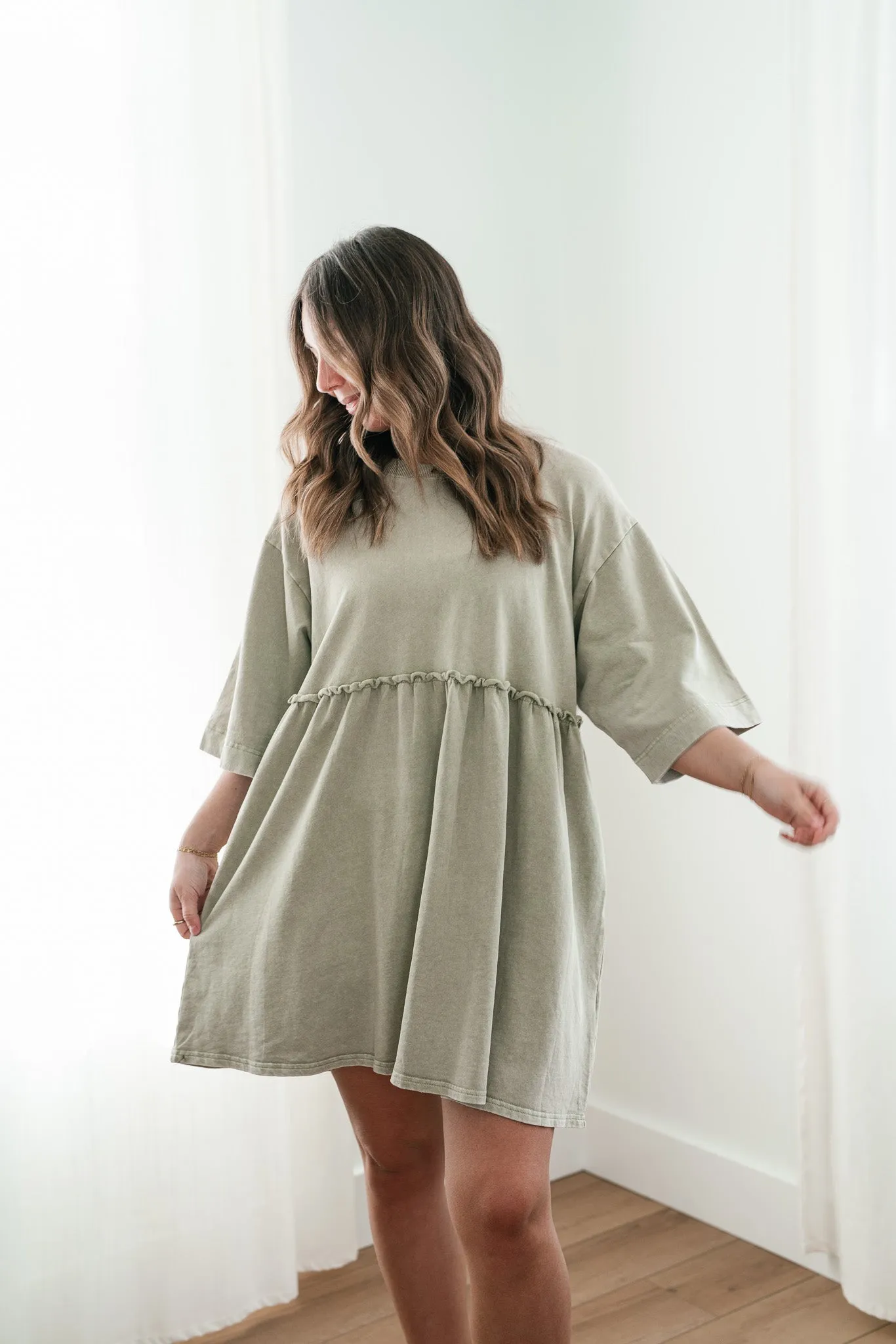 Wild & Free Mineral Wash Babydoll Dress