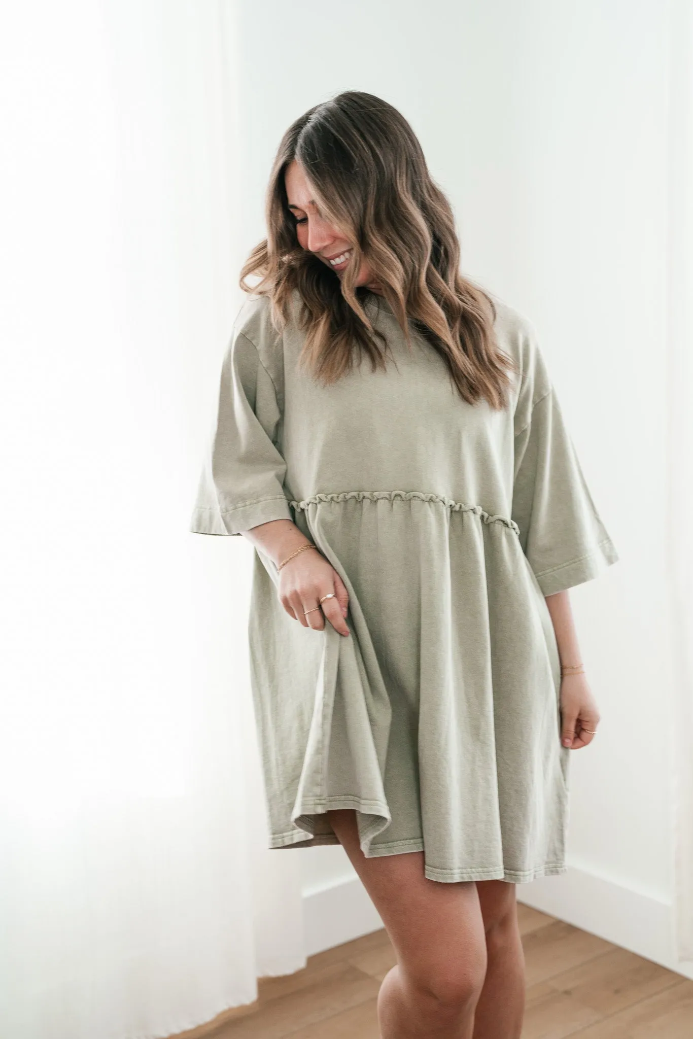 Wild & Free Mineral Wash Babydoll Dress