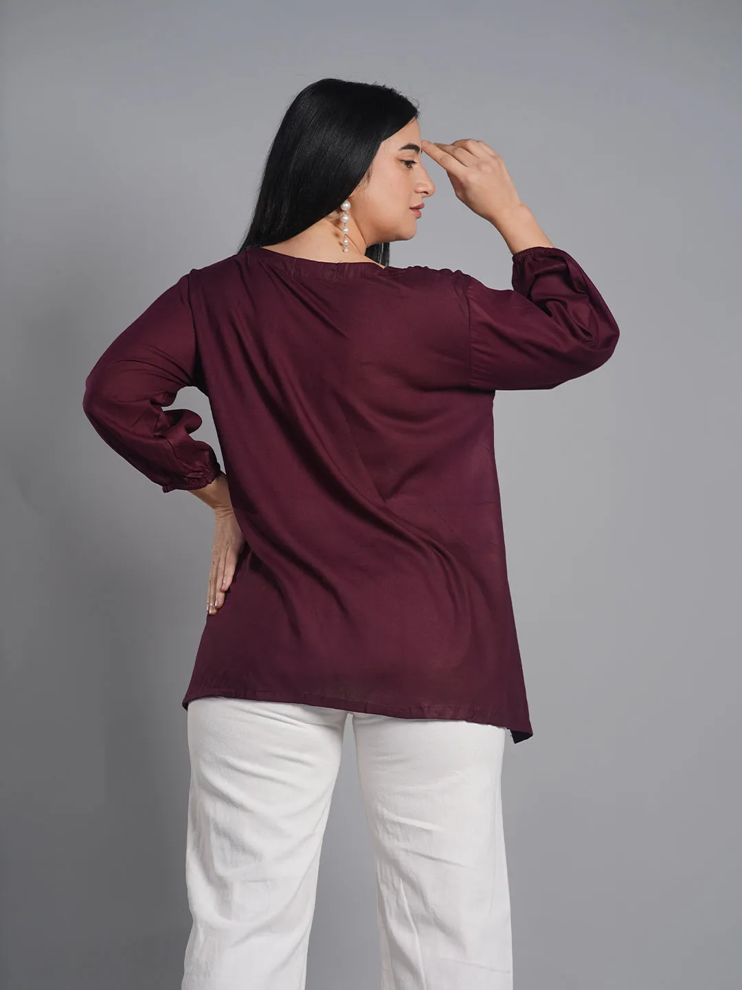 Wine Rayon Top - Aliferous