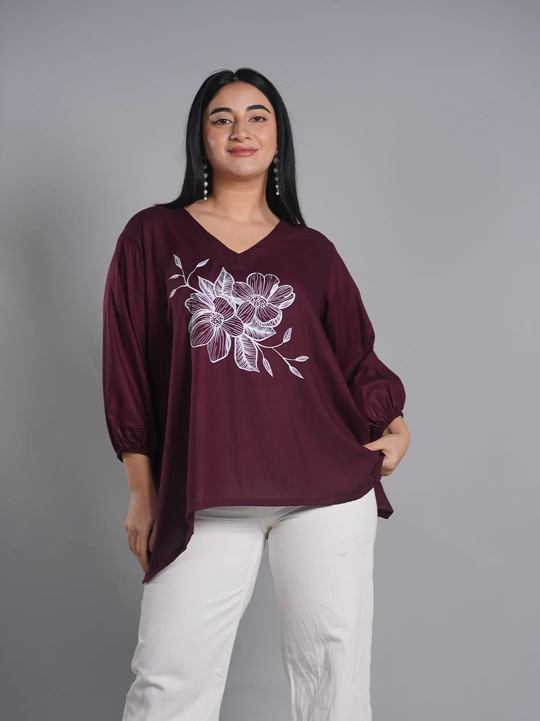 Wine Rayon Top - Aliferous