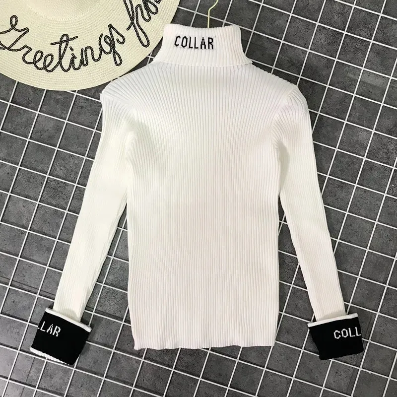 Women's Fashion High Collar Knitting Sweater